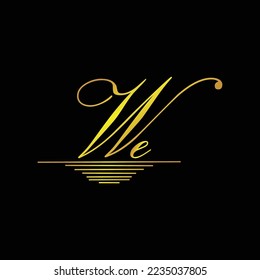 Initial WE logo signature elegant gold element