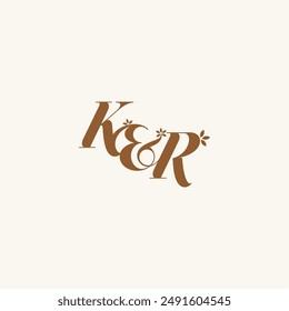 initial wedding beauty bold monogram leaf logo letter organic and nature concept KR