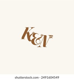 initial wedding beauty bold monogram leaf logo letter organic and nature concept KN