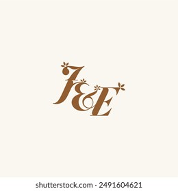 initial wedding beauty bold monogram leaf logo letter organic and nature concept JE