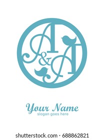 A A initial wedding decorative logo template