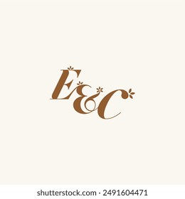 boda inicial EC orgánico y naturaleza concepto belleza negrita monograma hoja logo letra