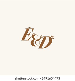 initial wedding ED organic and nature concept beauty bold monogram leaf logo letter