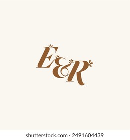 initial wedding ER organic and nature concept beauty bold monogram leaf logo letter