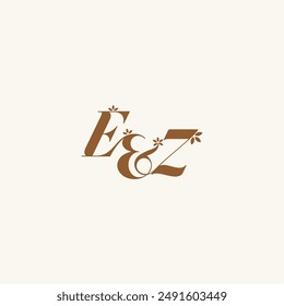 Boda inicial EZ orgánico y naturaleza concepto belleza negrita monograma hoja logo letra