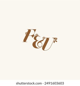 initial wedding FU organic and nature concept beauty bold monogram leaf logo letter