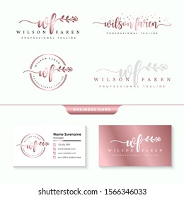 initial wf feminine logo collections template  vector