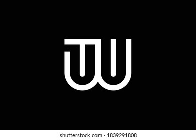Initial WF FW modern monogram and elegant logo design, Professional Letters Vector Icon Logo on black background.