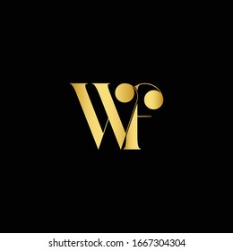 Initial WF Letter Linked Logo. Creative Letter WF Logo Design Vector Template