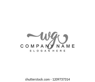 Initial WG handwriting logo vector