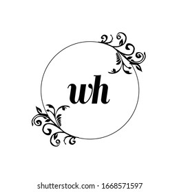 Ursprüngliche WH Beauty Monogramm Hochzeit elegante Handschrift