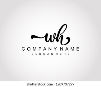 Initial WH handwriting logo vector