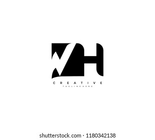 Initial WH Letter Corporate Shape Linked Logo