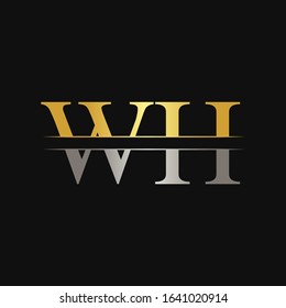 Initial WH Letter Linked Logo. Creative Letter WH Logo Design Vector Template