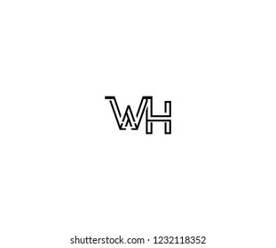 Initial Wh Letter Linked Stylish Linear Stock Vector (Royalty Free ...