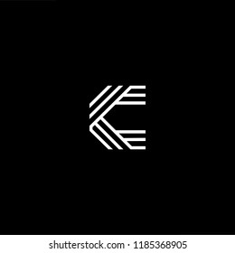 Initial White letter C CC CCC Logo Design with black Background Vector Illustration Template.