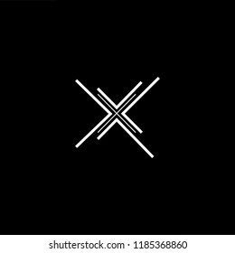 Initial White letter X XX XXX Logo Design with black Background Vector Illustration Template.