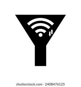 Initial wifi logo combine with letter Y vector template