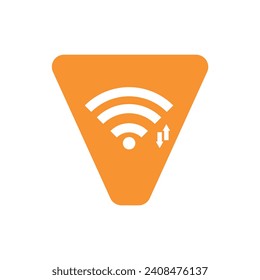 Initial wifi logo combine with letter V vector template