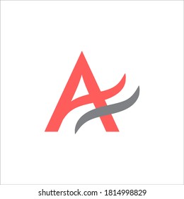 initial A wind logo design vector sign