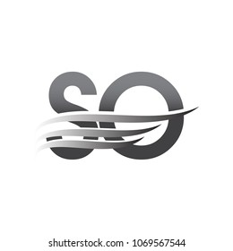 Initial SO wing logo, grey color vector logotype, logo for company name business and company identity.
