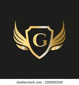 Logotipo De Ala Inicial En La Letra G Alfabeto Para El Símbolo Del Logotipo De Transporte