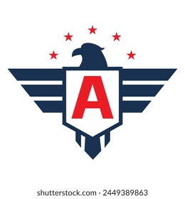 Initial Wing Logo On Letter A For Transportation Symbol	