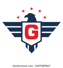 Initial Wing Logo On Letter G For Transportation Symbol	