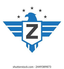 Initial Wing Logo On Letter Z For Transportation Symbol	