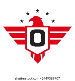 Initial Wing Logo On Letter O For Transportation Symbol	