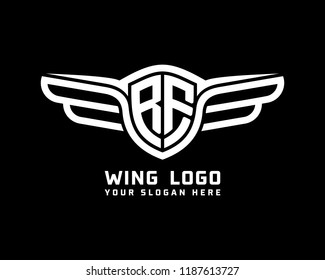 Initial RE wing logo template vector