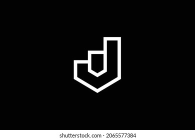 Initial WJ JW modern monogram and elegant logo design, Professional Letters Vector Icon Logo on black background.