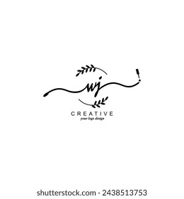 Initial WJ logo handwriting botanical branding typography