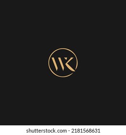 Logo de la carta WK inicial enlazada. Plantilla de vector de diseño de logotipo WK de carta creativa
