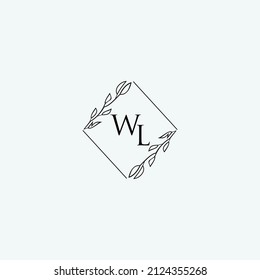 Initial WL beauty elegant logo design floral template illustration