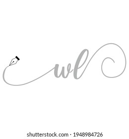 Initial WL logo handwriting business illustration fashion simple