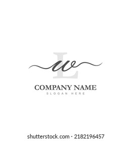 Ilustración de belleza con logotipo WL inicial