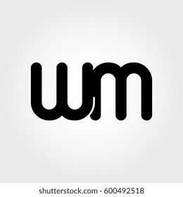 initial wm black business logo