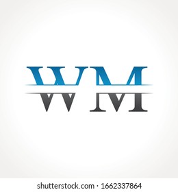 Initial WM Letter Linked Logo. Vorlage für die Design-Vektorillustration für WM-Logos mit Creative Letter