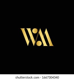 Logo Vinculado a la carta WQ inicial. Plantilla de vector de diseño de logotipo WM de carta creativa