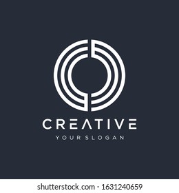 Initial WM logo design modern monogram and elegant with circle concept. logo the letter WM in the form of abstract line art. symbol for technology digital. - VECTOR