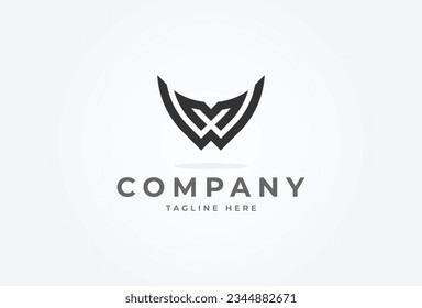 Initial WM logo. monogram logo design combination of letters W and M. Flat Vector Logo Design Template. vector illustration