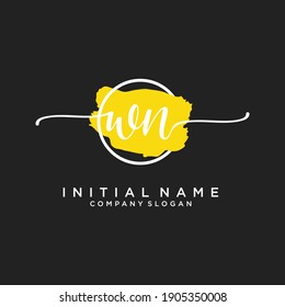 Initial WN beauty monogram and elegant logo design, handwriting logo of initial signature, wedding, fashion, floral and botanical with creative template.