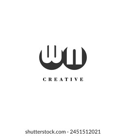 Initial WN company creative label trendy idea brand