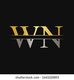 Initial WN Letter Linked Logo. Creative Letter WN Logo Design Vector Template