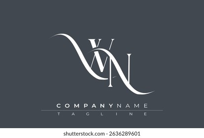 Initial WN Logo Design Vector. Elegant Monogram Logo Design with Decorative Elements and Typography