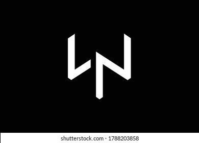 Initial WN NW modern monogram and elegant logo design, Professional Letters Vector Icon Logo on black background.