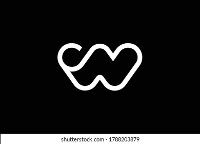Initial WN NW modern monogram and elegant logo design, Professional Letters Vector Icon Logo on black background.
