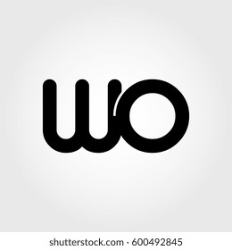 initial wo black business logo