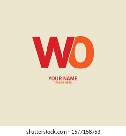 Initial WO Letter Logo Design. Retro. Vector